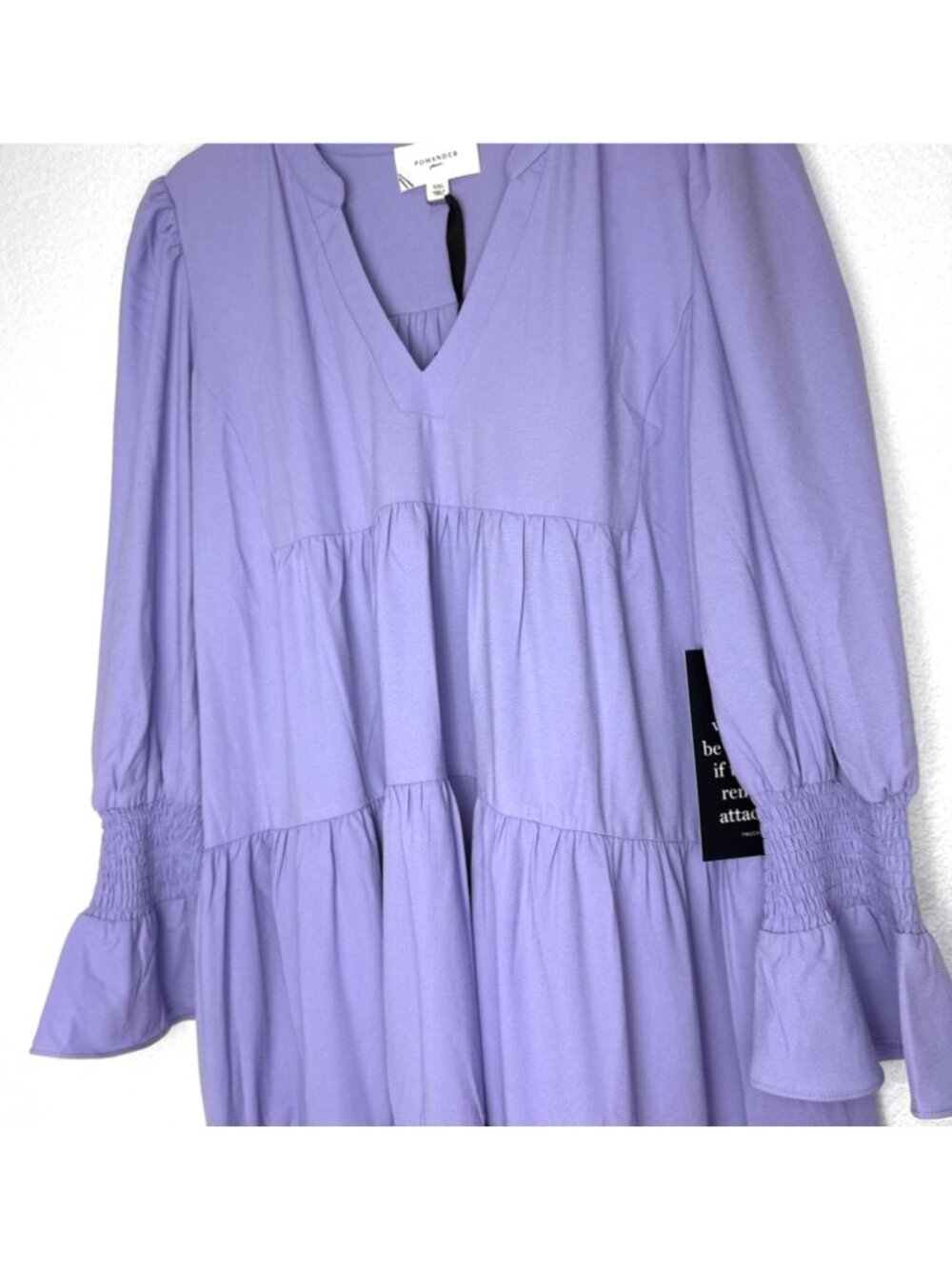Tuckernuck Pomander Place Kenzo Lilac Tiered V Neck Smock Dress Size XXL - Picture 3 of 13